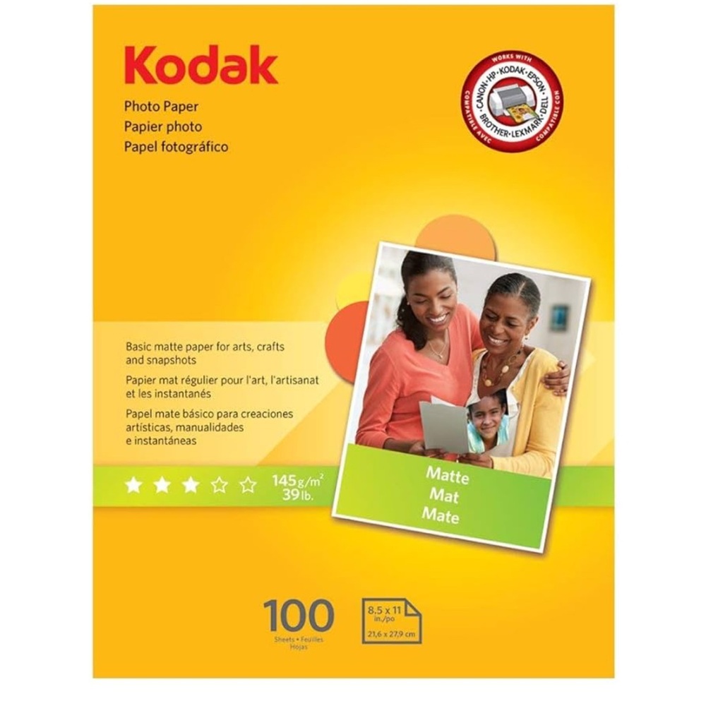 Kodak Yellow Photo Paper Pack of 100 8.5”x11” NEW NIB